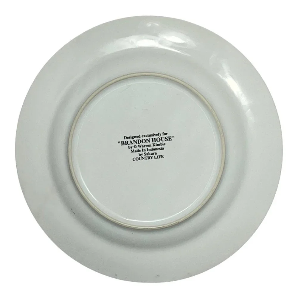 1988 Sakura Warren Kimble Country Life 8” Salad Plates Brandon House Folk Art - Picture 2 of 6